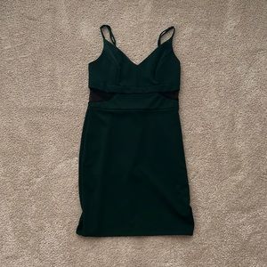 Dark green mini dress